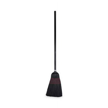 Boardwalk Flagged Tip Poly Bristle Janitor Brooms, 10 x 58.5, Wood Handle, Natural/Black, 12/Carton