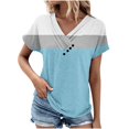 thumbnail image 1 of Tops de Algodón para Mujeres Cuello en V Moda Casual Manga Corta Primavera Verano Top para el Hogar Y Diario, 1 of 8