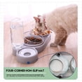 thumbnail image 3 of Comedero doble elevado para gatos, inclinable hasta 15°, antivómitos, comedero 3 en 1 con depósito automático de agua (gris), 3 of 5