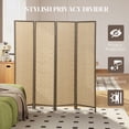 thumbnail image 4 of HOMCOM Handwoven 4 Panel Privacy Screen, 6 FT Folding Room Divider, Brown, 4 of 10