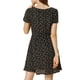 thumbnail image 3 of Vestido de Promoción A-Line de Manga Corta con Cuello Cuadrado Impreso para Mujeres INSPIRE CHIC L Negro-Floral, 3 of 8