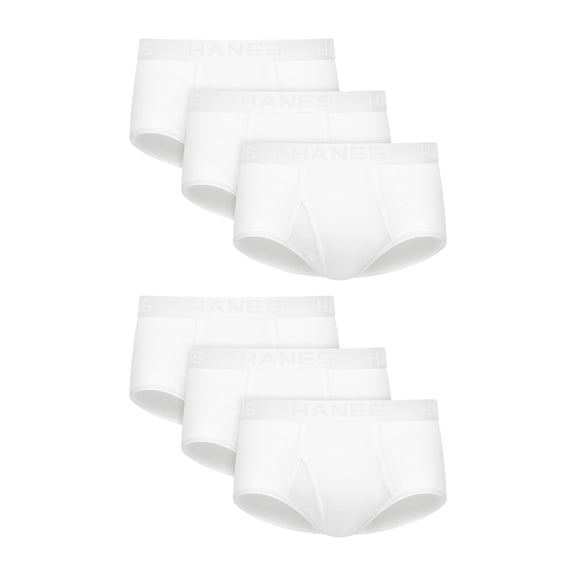 Hanes Ultimate Men's Underwear Briefs Pack - 6-Pack - ComfortSoft Cotton - Moisture-Wicking White S