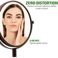thumbnail image 3 of Ovente 6" Desk Makeup Mirror with Stand, 1X & 7X Magnifier, Adjustable Double Sided Round Tabletop Mirror, Flip for Closeup View, Compact for Cubicle, Vanity and Travel, Antique Bronze MNLT60ABZ1X7X, 3 of 9
