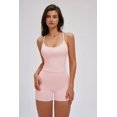 thumbnail image 4 of PISONIC Women 2 Piece Workout Sets High Waisted Tummy Control Biker Shorts Halter Padded Tank Tops, 4 of 8
