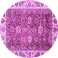 thumbnail image 1 of Ahgly Company Indoor Round Oriental Purple Traditional Area Rugs, 6' Round, 1 of 4