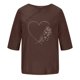 thumbnail image 2 of Blusas de Manga Corta para las Mujeres Impreso Cuello Redondo Camiseta, Top de Algodón de Imitación Casual para el Hogar Y Diario, 2 of 4