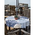 thumbnail image 2 of Outdoor Tablecloth with Umbrella Hole for Patio/Picnic/Party/Camping, Blue Beige Coastal Waterproof Table Cloth Round Cover Washable, Summer Coral Beach Nautical (Dia 54"), 2 of 9