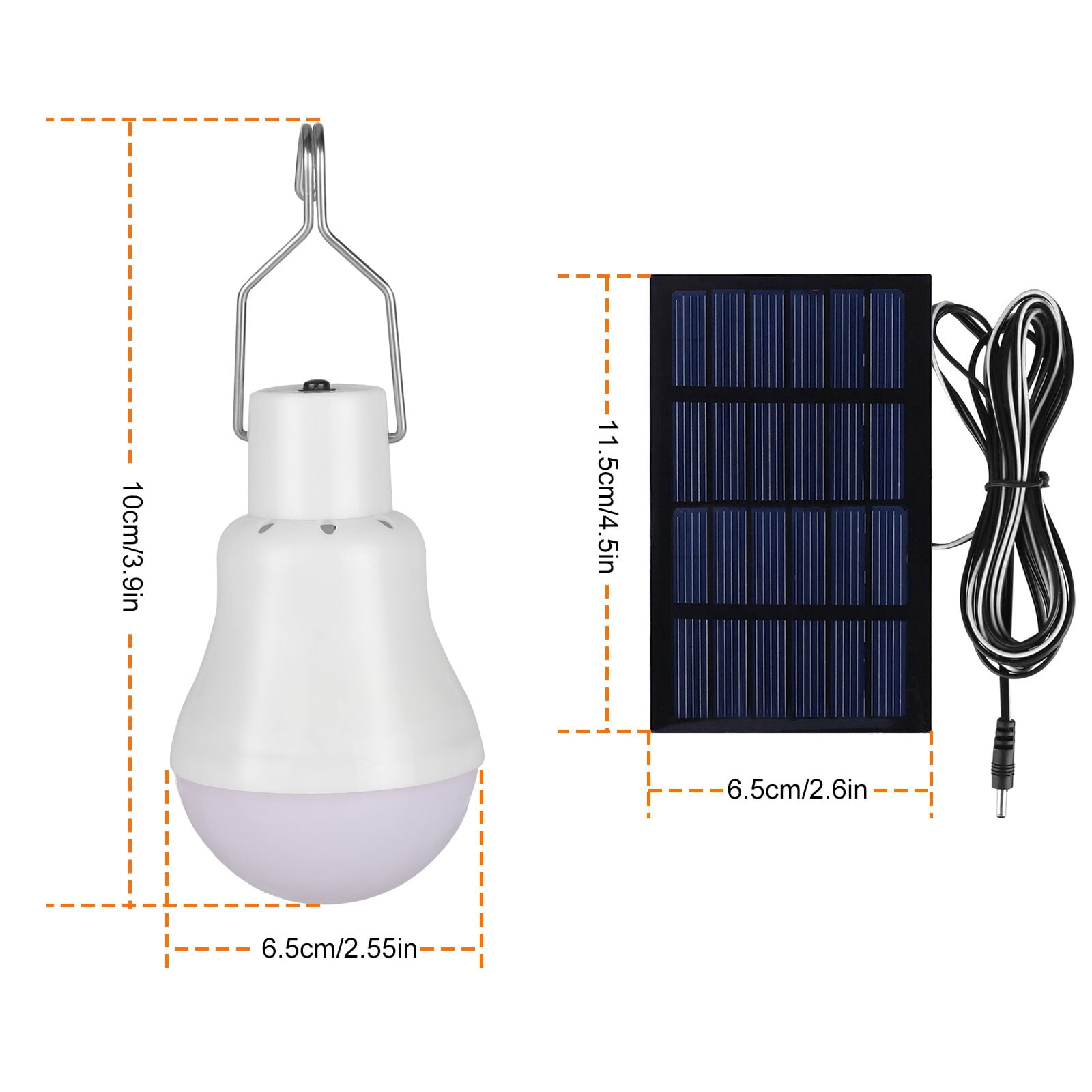 2pcs Portable Solar Powered LED Lantern, EEEkit Tent Light Bulb, Solar LED Bulb Lights, Chicken Coop Lights, Rechargeable Emergency Lamp for Outdoor Indoor Garden Camping Reading Lighting, Cool White
