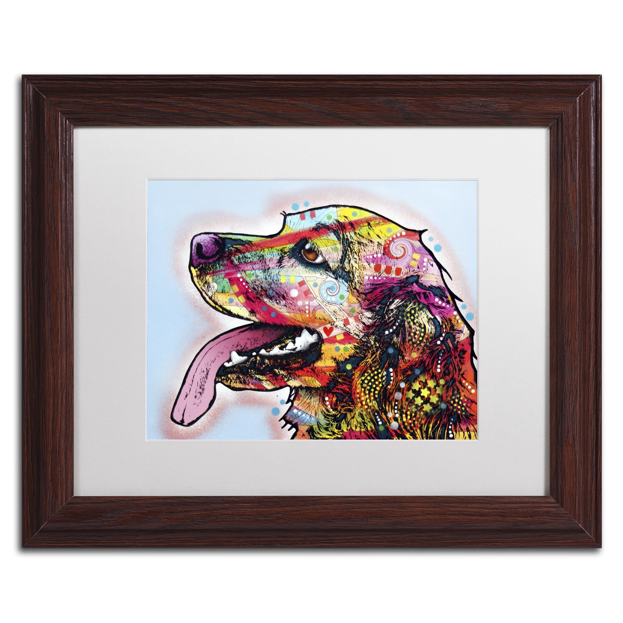 Trademark Fine Art "Cocker Spaniel" Canvas Art by Dean Russo, White Matte, Wood Frame