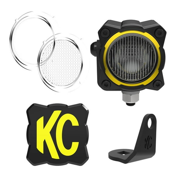 KC Hilites Driving/Fog Light 1265 Driving/Fog Light; Flex Era; LED Bulb; 3 Inch Round; 5 Watt Flood Light/23 Watt Spot Light; Spread Beam; 2430 Raw Lumens Per Light; Clear Lens; Amber/White Bulb