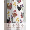 thumbnail image 6 of Farmhouse Rooster Sheer Curtains 96 Inch Length 2 Panels Set Window Treatments, Country Watercolor Flowers Black Plaid Rod Pocket Semi Curtains for Living Room/Bedroom/Kitchen Décor, 104"W x 96"L, 6 of 7
