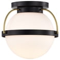 thumbnail image 5 of Nuvo Lighting Lakeshore 1 Light Small Flush - Matte Black & Natural Brass Finish - White Opal Glass, 5 of 14