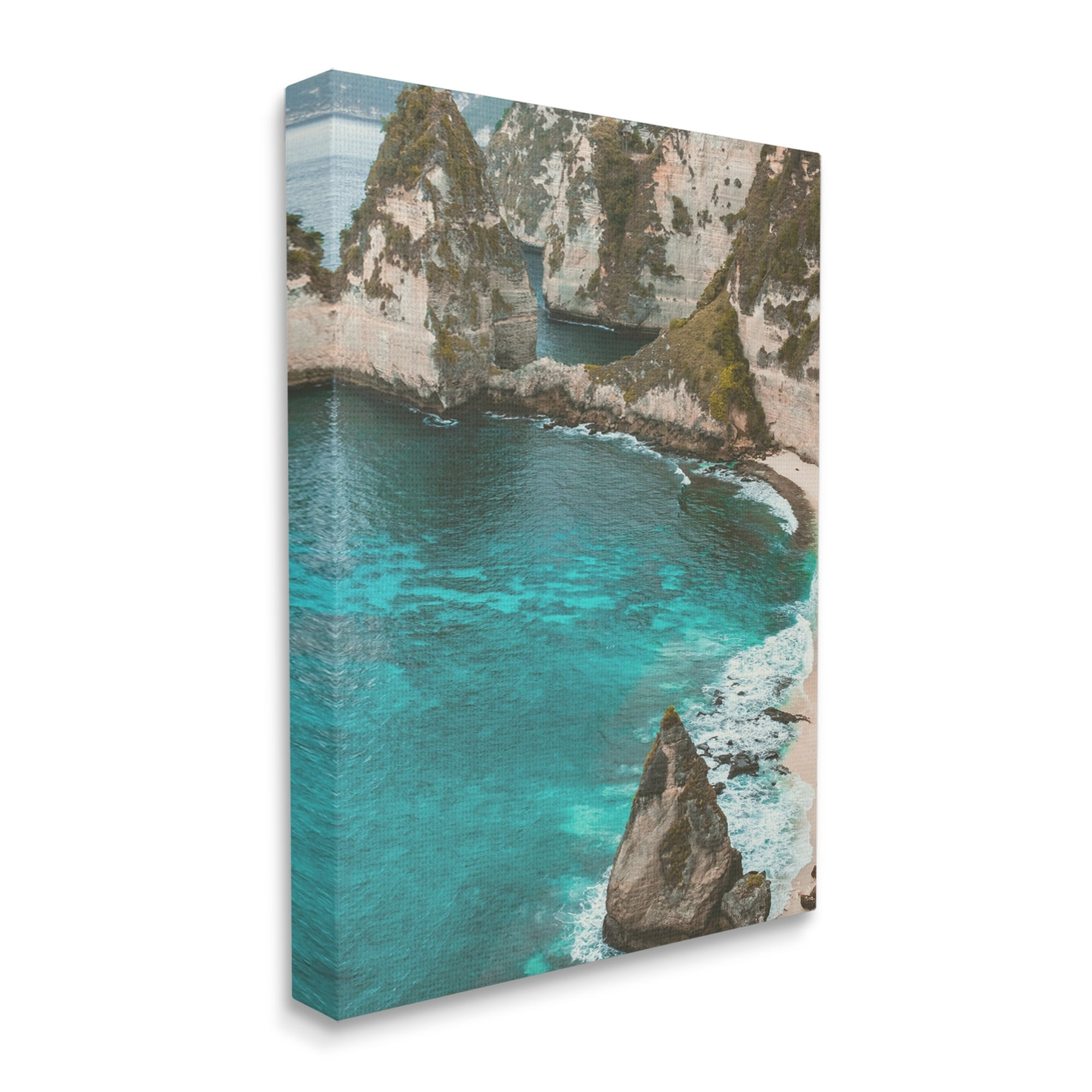 Stupell Industries Clear Water Beach Cove Rocky Coast Photography, 30 x 40,Design by Daphne Polselli