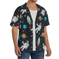 thumbnail image 4 of Fotbe Space print Short Sleeve Button Down Shirts for Men Casual Summer Beach Wrinkle Free Shirt-3X-Large, 4 of 7