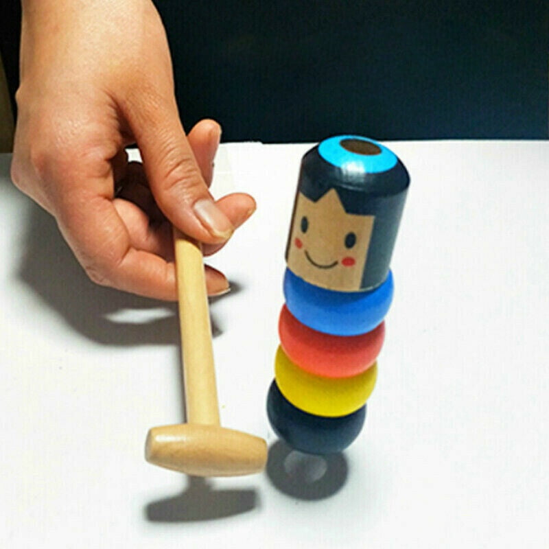 Funny Immortal Small Wooden Man Daruma Unbreakable Stubborn Magic Kid Game Toy 