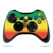 Angle View: MightySkins Skin for Microsoft Xbox 360 Controller - Rasta Lion | Protective Viny wrap | Easy to Apply and Change Style | Made in the USA