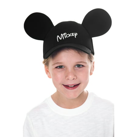 Mickey Mouse Kids Black Baseball Hat with Ears