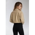 thumbnail image 3 of Forever 21 Faux Leather Belted Cropped Jacket, Color-Cream, Size-M, 3 of 6
