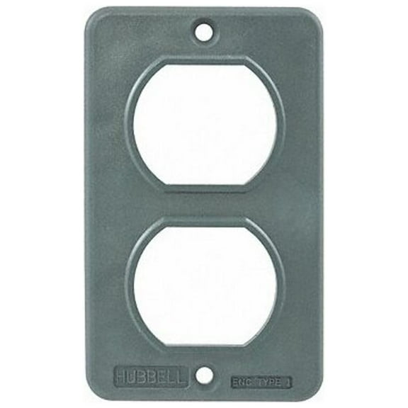Hubbell Wiring Device-Kellems Outlet Box Plate,For Duplex Receptacle HBL3051