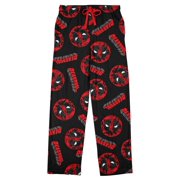 Deadpool Repeat Name & Logo Men's Black Sleep Pajama Pants-XL