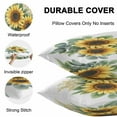 thumbnail image 6 of Outdoor Waterproof Pillow Covers Pack of 2, Summer Sunflower Retro Yellow Flower Farm Decorative Throw Pillowcases Cushion Covers for Garden Patio Tent Sofa Couch, 20x20 inch, 6 of 8