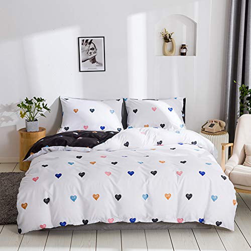 Details about   Colorful Quilted Bedspread & Pillow Shams Set Cute Hearts Flowers Print
