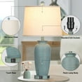 thumbnail image 6 of Cinkeda Farmhouse Jar Touch Table Lamps Set of 2 with USB A+C Ports AC Outlet 25" Coastal Blue 3 Way Dimmable Resin Bedside Nightstand Lamp for Living Room Bedroom, 6 of 8