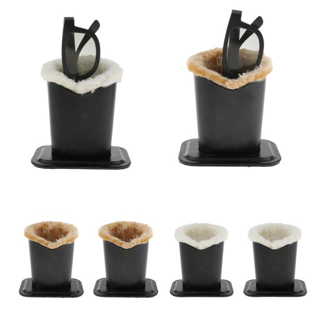 4pcs Portaobjetos de Cuero de Pu Forrado de Felpa Macarena Soporte para Gafas Anti-rasguños