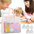 thumbnail image 4 of Zeiyignr Handheld Clear Bag for Stadium Events, Thick Pvc Clear Tote Bag for Exam Paper Storage, for School Teacher Sports Concert Beach Pink, 4 of 4