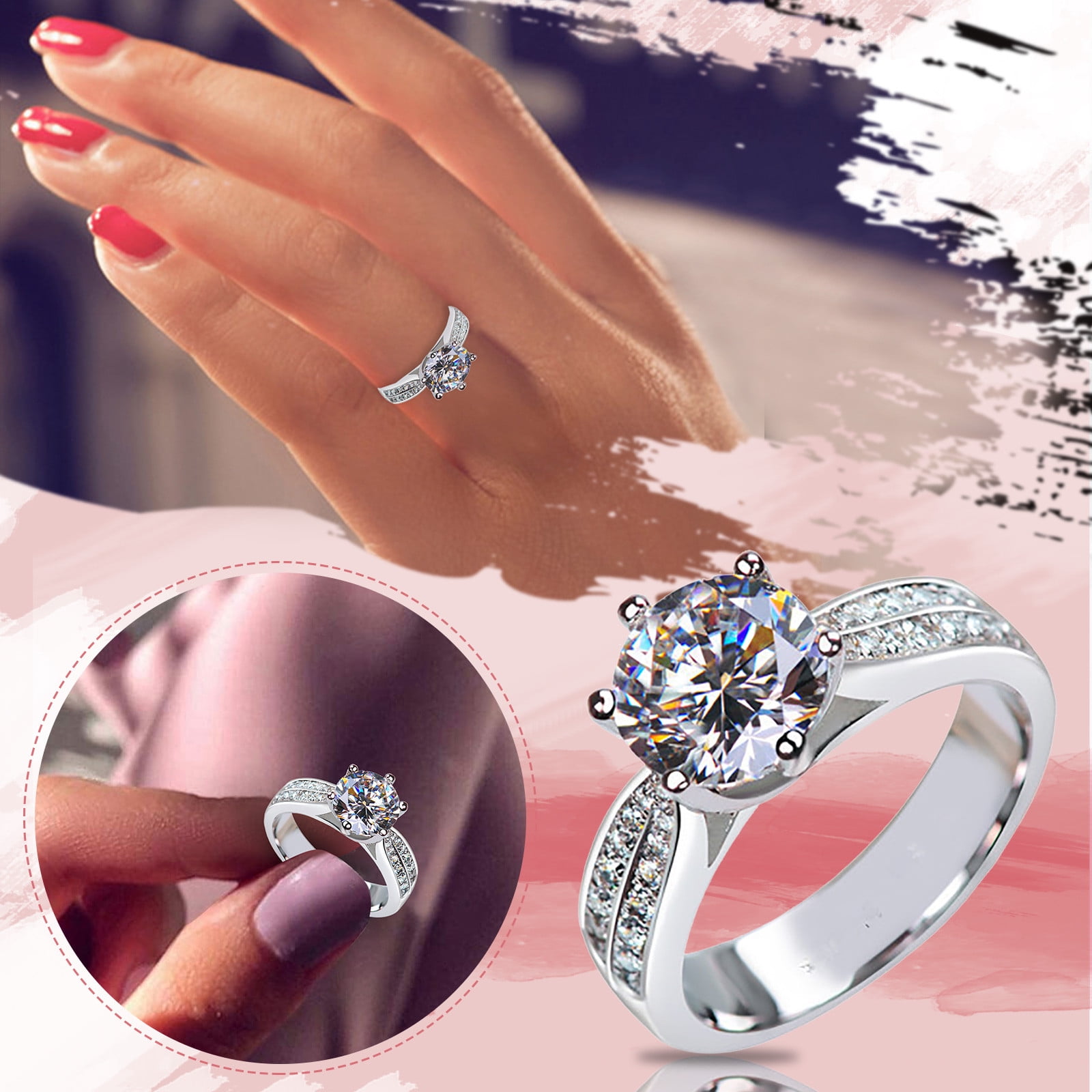 Wild Engagement Ring Women'S Jewelry Happy Elegant Gift Shine Wedding Jewellery 