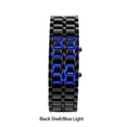 thumbnail image 3 of Cateissary Reloj para hombre LED Sin rostro Accesorio de moda Pareja Amante Amistad Estilo retro Reloj de Cadena de acero Electrónica Luz azul, 3 of 6