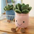 thumbnail image 4 of Tulip Plush Toy, 13.7" Flower Pot Stuffed Plushie Pillow Decoration, Soft Fluffy Toy Succulent Plants Friend Throw Pillow, Multicolor (Pink-Succulent), 4 of 4