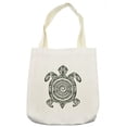 thumbnail image 1 of Turtle Tote Bag, Maori Tattoo Style of Sea Animal Tribal Spiral Form Tropical, Cloth Linen Reusable Bag for Shopping Books Beach and More, 16.5" X 14", Cream, by Ambesonne, 1 of 2