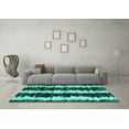 thumbnail image 3 of Ahgly Company Indoor Rectangle Abstract Turquoise Blue Contemporary Area Rugs, 2' x 5', 3 of 4