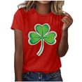 thumbnail image 2 of St. Patrick's Day Shirt for Women Shamrock Graphic T-Shirt Short Sleeve Crewneck Loose Fit Festival Apparel Holiday Gift, 2 of 5