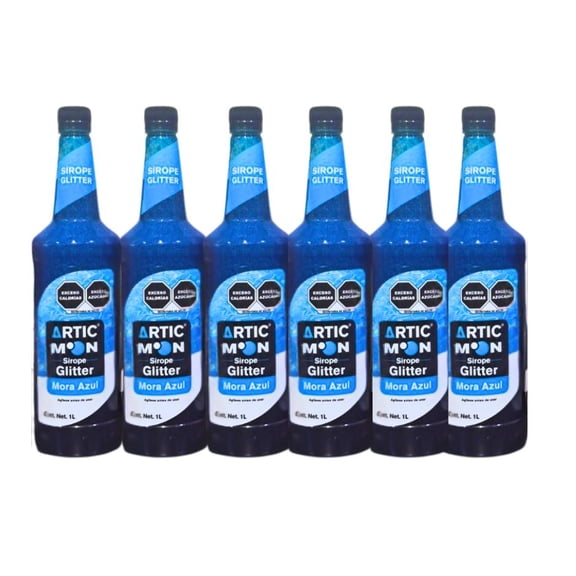 Kit de 6 Jarabes Kala Glitter Para Preparar Bebidas De 1 Lt Sabor Mora Azul