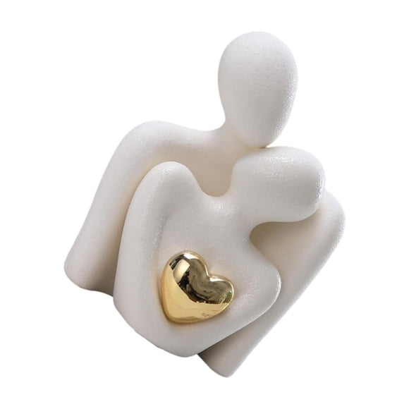 Yingyy Statue de Couple en Céramique Élégante pour Décoration de la Saint-Valentin, Toucher Romantique, Art de la Maison et Texturé