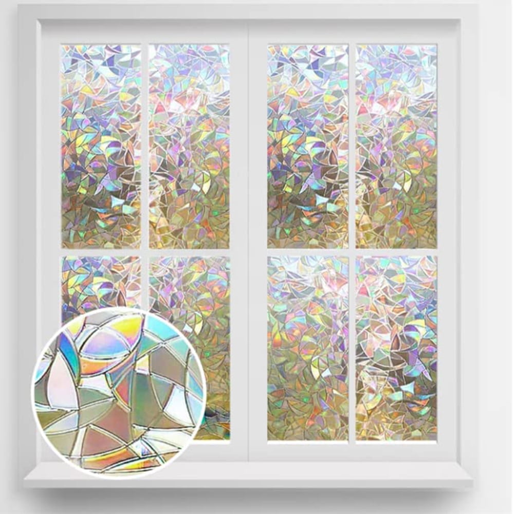 Details about   3D colorful Gems ZHUA675 Window Film Print Sticker Cling Stained Glass UV 
