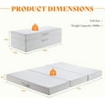thumbnail image 3 of Papajet 6" Tri-Fold Memory Foam Mattress Full, Folding Guest Bed with Washable Cover, Portable Floor Mattress for Travel, Dorm, White, 3 of 9