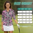 thumbnail image 7 of Uorisanigo Leopard-Print Rose Womens 3/4 Sleeve Golf Shirts Versatile Athletic Polo Workout Tops Comfortable Dry-Fit Fashion Quarter Zip Daily Wear Workout Sports for Women Size S, 7 of 7