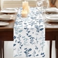thumbnail image 3 of Table Runners 48 Inches Long Dress Scarves, Blue Botanical Farmhouse Kitchen/Dining Table Runner, Short Coffee Tablerunners, Watercolor Spring Floral Summer Leaf 13x48 Inch, 3 of 9