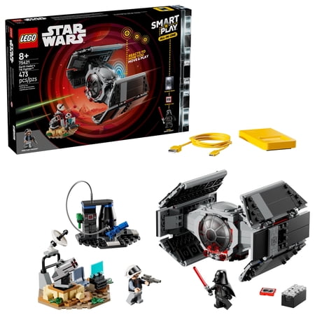 LEGO Star Wars SMART Play: Darth Vader’s TIE Fighter Interactive Building Toy - All-In-One Set - Reacts to How You Move and Play with a SMART Brick - Gift for Boys Girls and Kids Ages 8+ - 75421