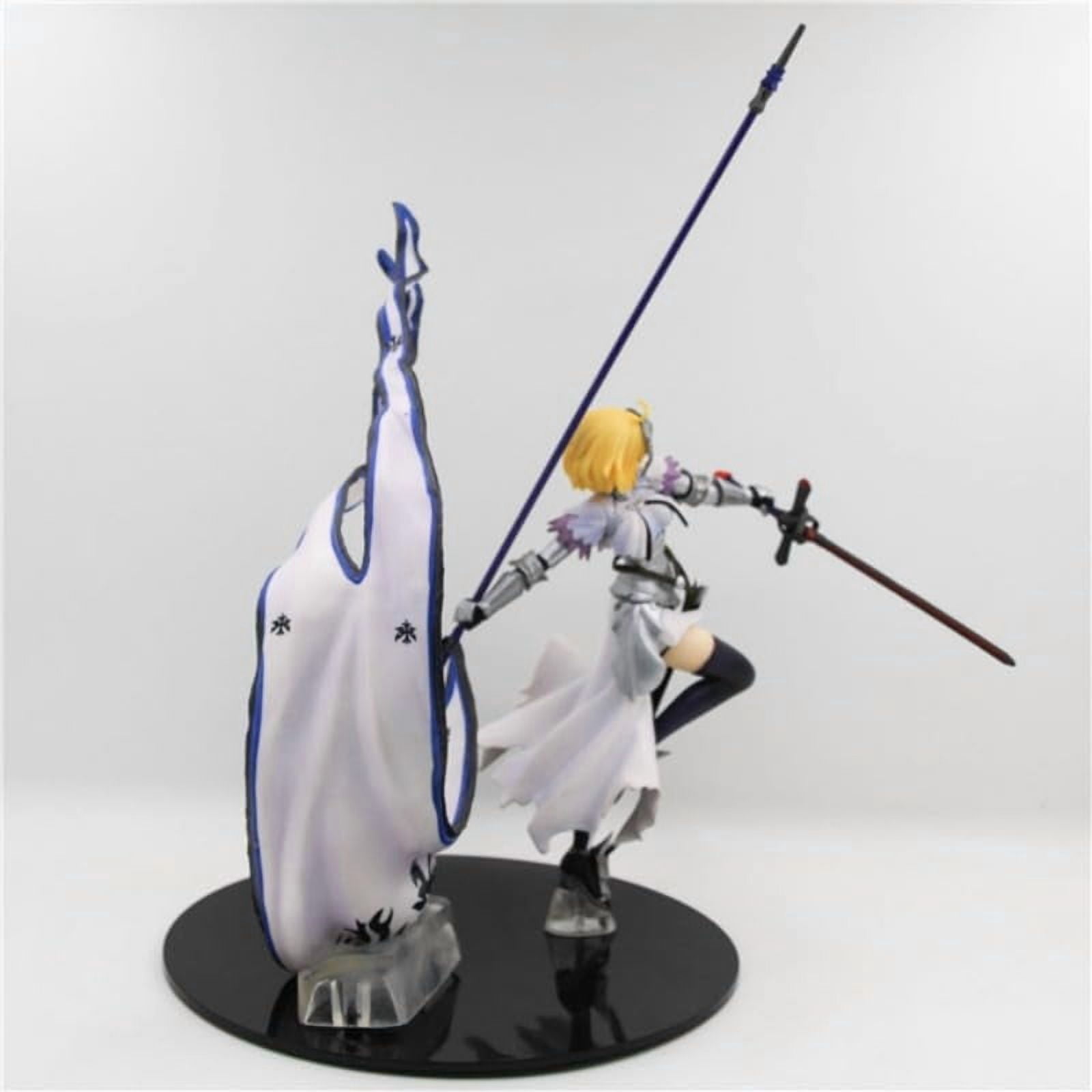 Joan of Arc Figure Long Gun Fighting Joan of Arc Anime Figures 24cm/9.4inch Handmade PVC Cartoon Manga Game Character Model Decoration Craft Gift (White)
