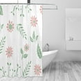 thumbnail image 3 of YFYANG Waterproof Bathroom Shower Curtain, Flower Leaves Pattern Shower Curtain Set with Hooks, Home Bathroom Tub Decor - 72 "x72", Iron Hooks, 3 of 6