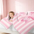 thumbnail image 3 of Erosebridal Trendy Satin Bow Ribbon Twin Comforter Sets for Girls, Romantic Floral Print Bedding Set, Pink Reversible 2 Pieces 1 Comforter and 1 Pillowcase, 3 of 6