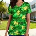 thumbnail image 2 of Gamivast St Patricks Day Scrubs for Women Plus Size Clover Graphic Short Sleeve Tops Holiday Themed V Neck Soft Scrub with Pockets Casual Loose Outfits, 2 of 2