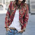 thumbnail image 1 of Chaqueta con botones florales retro con cuello vuelto informal para mujer, abrigo informal, prendas de vestir Fridja  po1770, 1 of 5