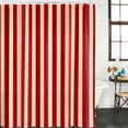 thumbnail image 3 of Red Brown Stripes Waterproof Fabric Shower Curtain,Minimalist Geometric Vertical Striped Waterproof Fabric Shower Curtain for Bathroom Curtains Bathtubs Shower Curtains with 12 Hooks Long 72x78in, 3 of 8