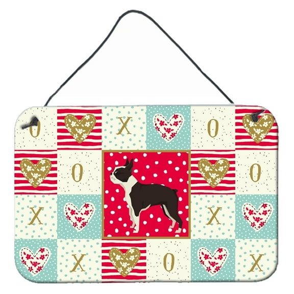 Carolines Treasures CK5915DS812 Boston Terrier Love Wall or Door Hanging Prints 8x12 multicolor