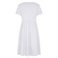 thumbnail image 5 of USSUMA Women's Summer Casual T Shirt Dresses Short Sleeve Pockets Empire Waist Pleated Loose Swing Casual Flare Midi Dress, 5 of 5